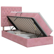 Letto con contenitore e materasso Rosa 90 x 190 cm Velluto 3459602