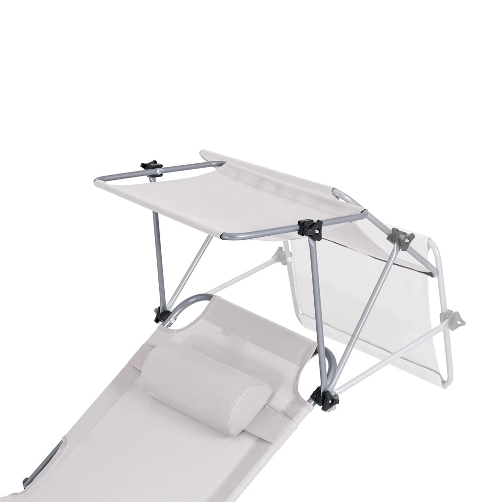 SoBuy Lettino prendisole pieghevole con tettuccio 63x215x30cm OGS48-MI