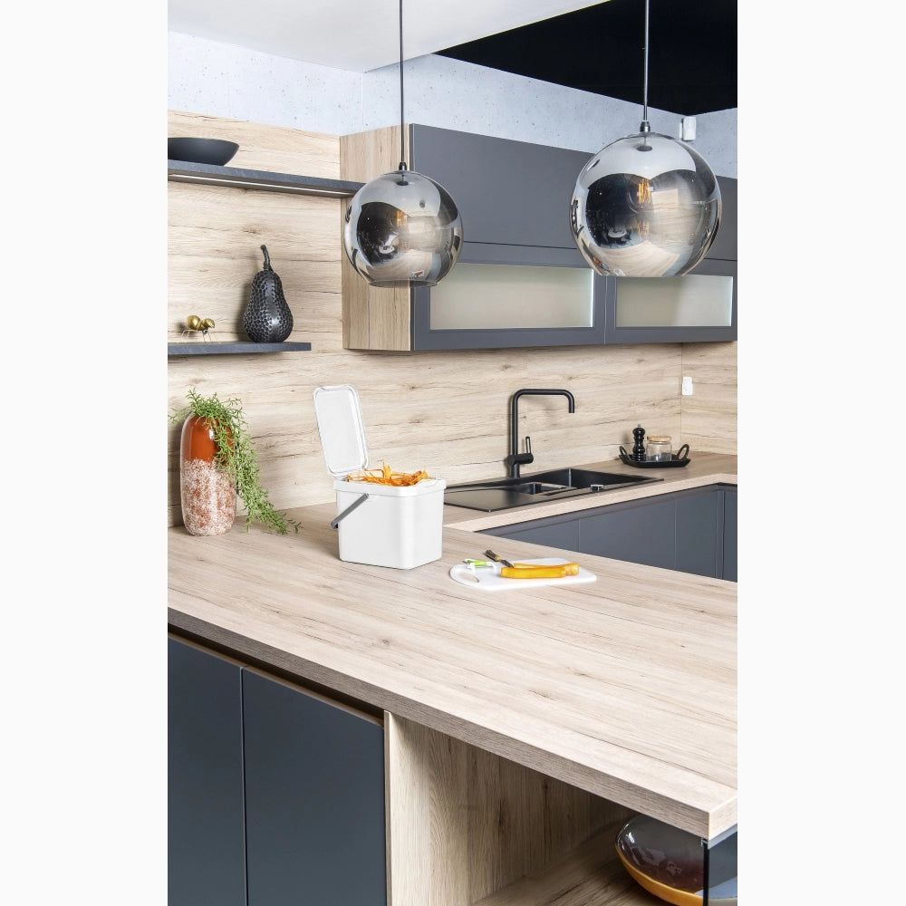 Pattumiera Sottolavello Differenziata per cassetto Cucina 8 Litri Bianca 27x20x23H cm