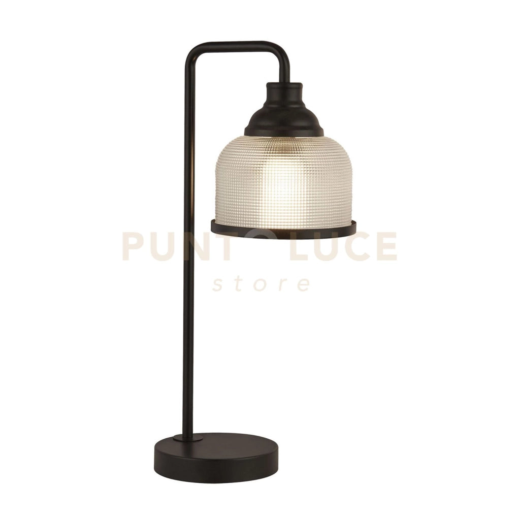 Lampada da tavolo Highworth - Nero opaco e vetro olografico