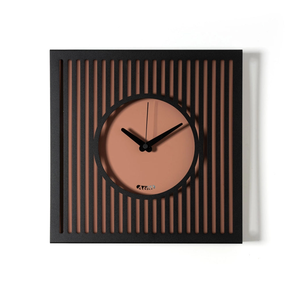 Orologio da parete elegante Tiffany piccolo Nero,ocra