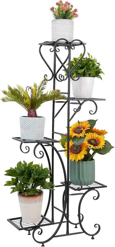 Stand per piante metallico stile per interni ed esterni - Sostegno vaso e display fiori per giardino, patio e ufficio - 57 cm x 107 cm