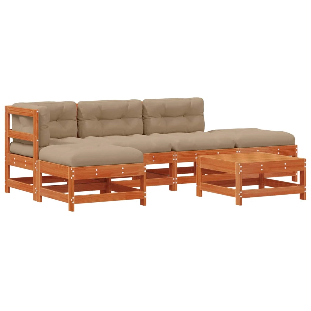 Set Lounge da Giardino 5 pcs Pino Marrone Cerato 3418119