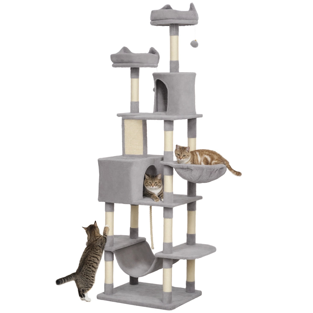 Albero tiragraffi per gatti grande ¨C zephmum ¨C grigio 206 cm