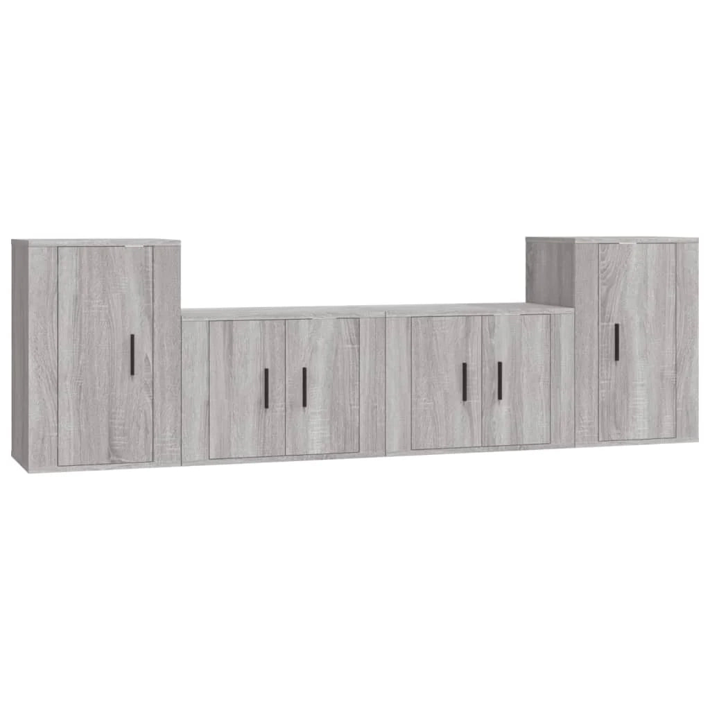 Set di mobili in legno ingegnerizzato Sonoma da 4 pezzi (mobile credenza mobile TV soggiorno camera da letto salotto) - 02_0024849