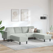 Set di divani 3 pcs Grigio chiaro Velluto