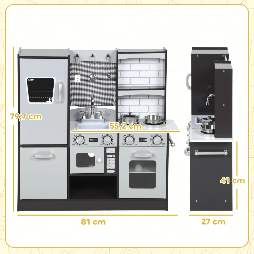 Cucina Giocattolo Legno con Suoni Accessori Acciaio ¨C Xylo ¨C Bambini 3+ Anni Marrone Scuro