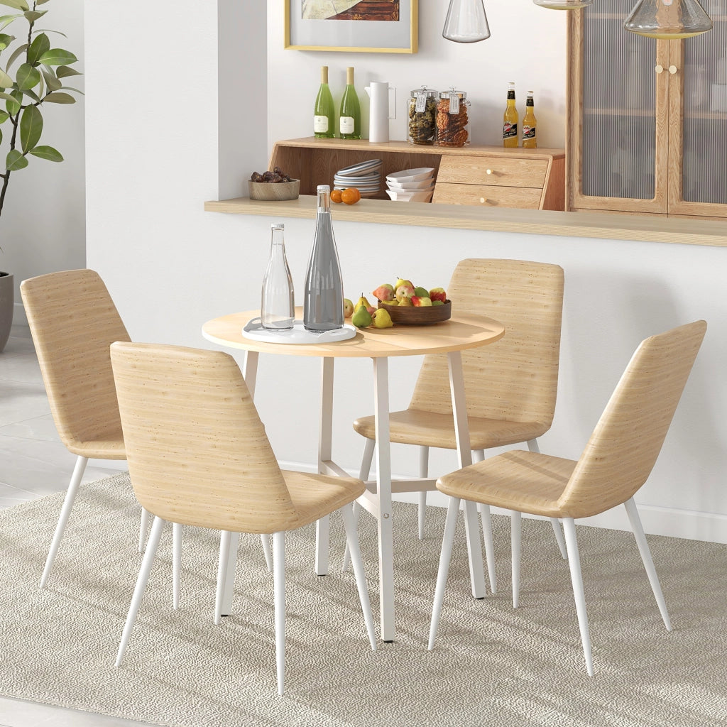 Tavolo da pranzo - per 4 persone - 80x80x76 cm - acciaio+legno naturale - moderno - sala da pranzo