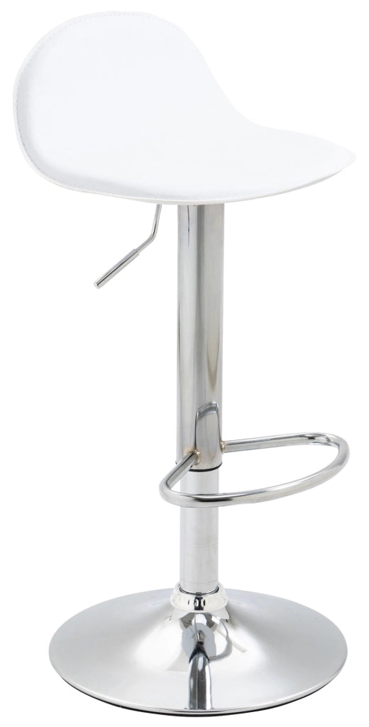 Sgabello Lana V2 in similpelle bianco,cromo