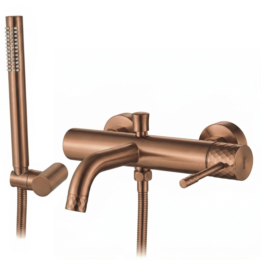 Rubinetto Da Vasca Rea Lungo Diamond Brush Copper