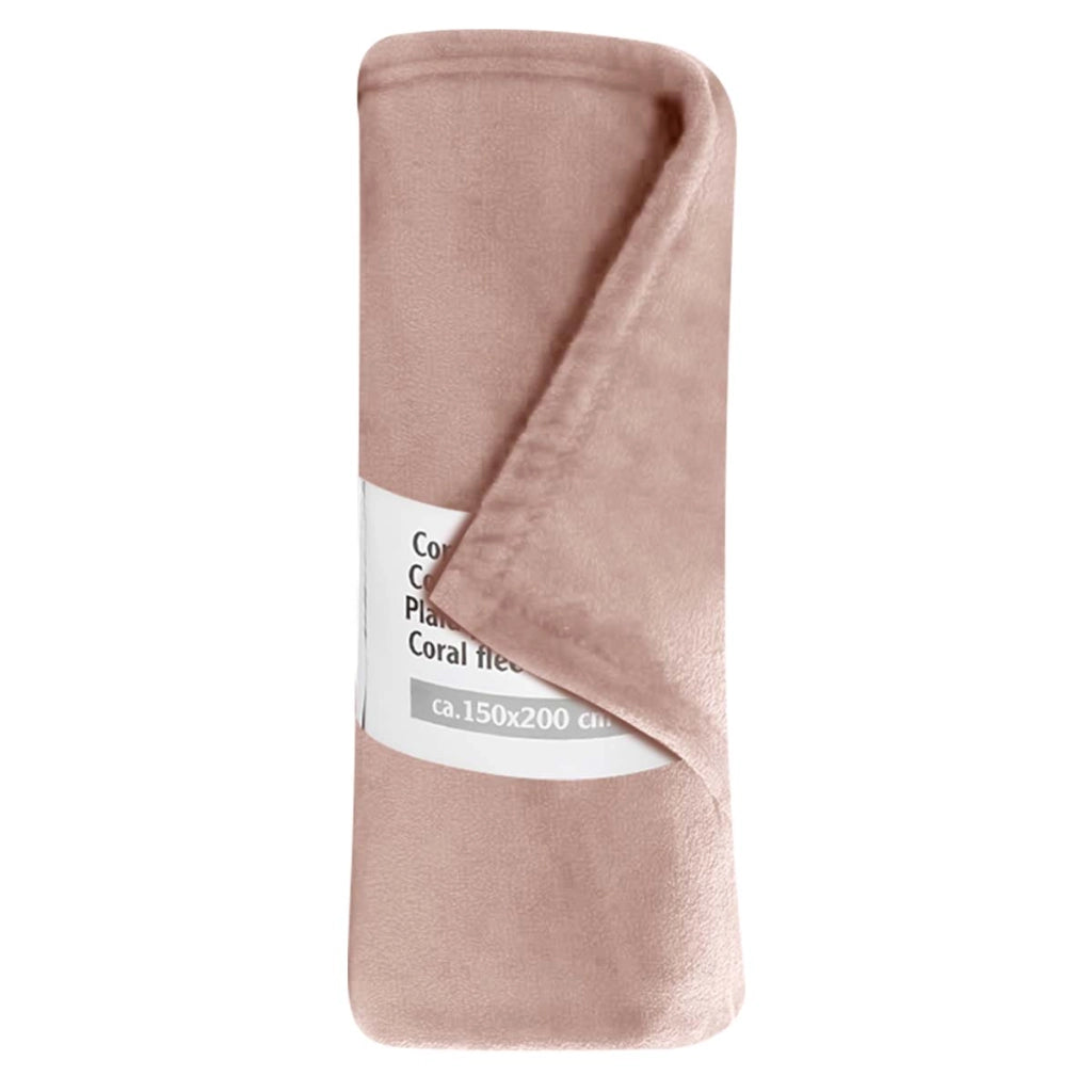 Coperta morbida e confortevole 150×200 cm in tessuto pile tinta unita Beige Inny