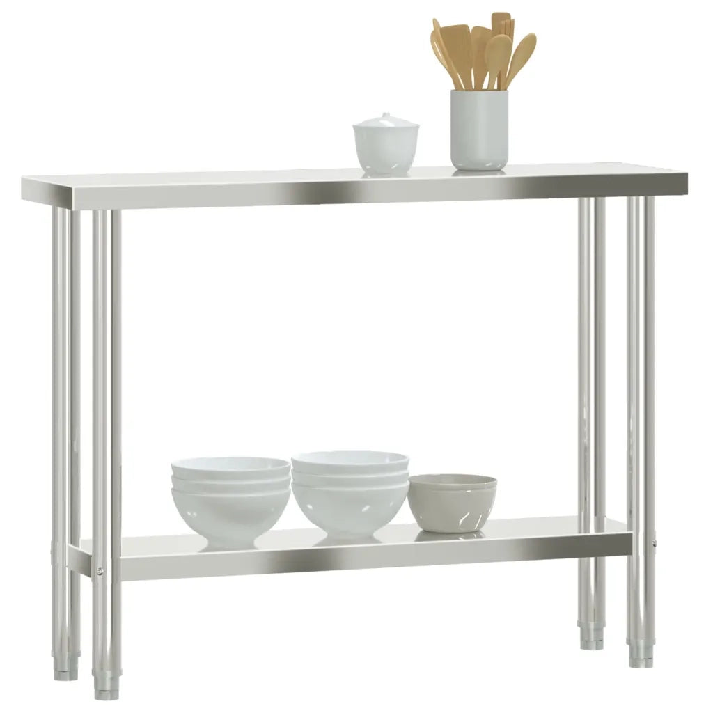 Tavolo da Lavoro da Cucina 110x30x85 cm in Acciaio Inossidabile 376452
