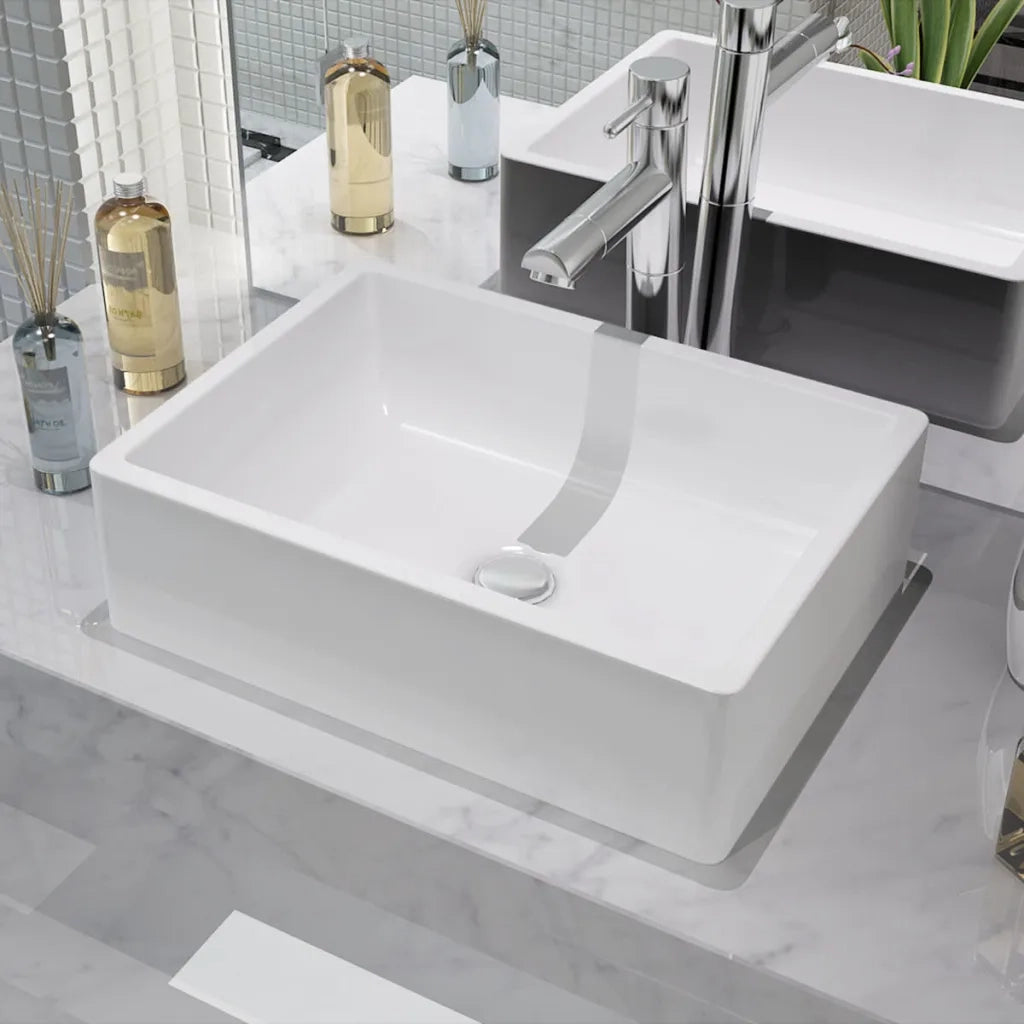 Lavandino in Ceramica Bianca 41x30x12 cm 142339