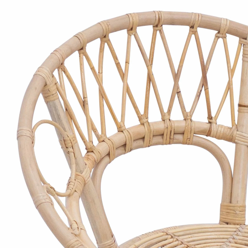 Sedia da pranzo 2 pcs Rattan e Ferro Naturale 54 x 65 x 82 cm