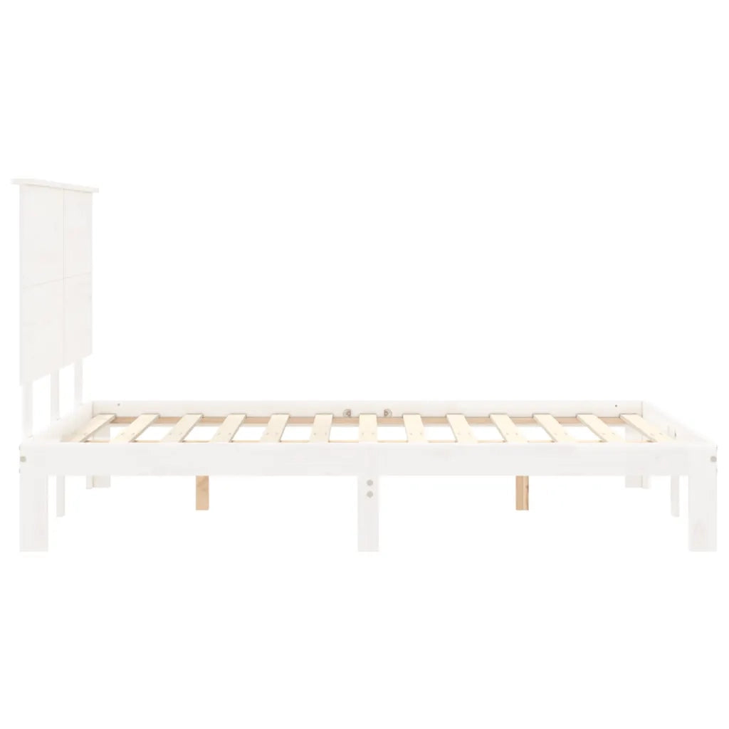 Giroletto senza Materasso-Struttura Letto Bianco 120x200 cm Legno Massello Pino 721941