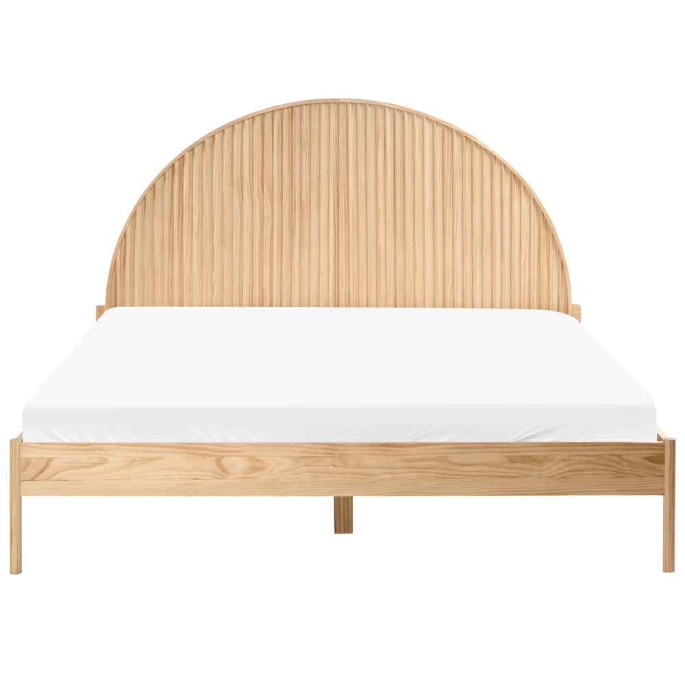 Letto in legno di pino marrone chiaro con rete da 180 x 200 cm finitura naturale stile scandinavo