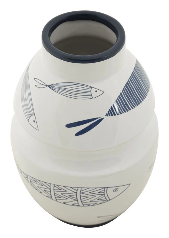 Vaso Ceramica Fish Ø15x24 cm in Ceramica Multicolor