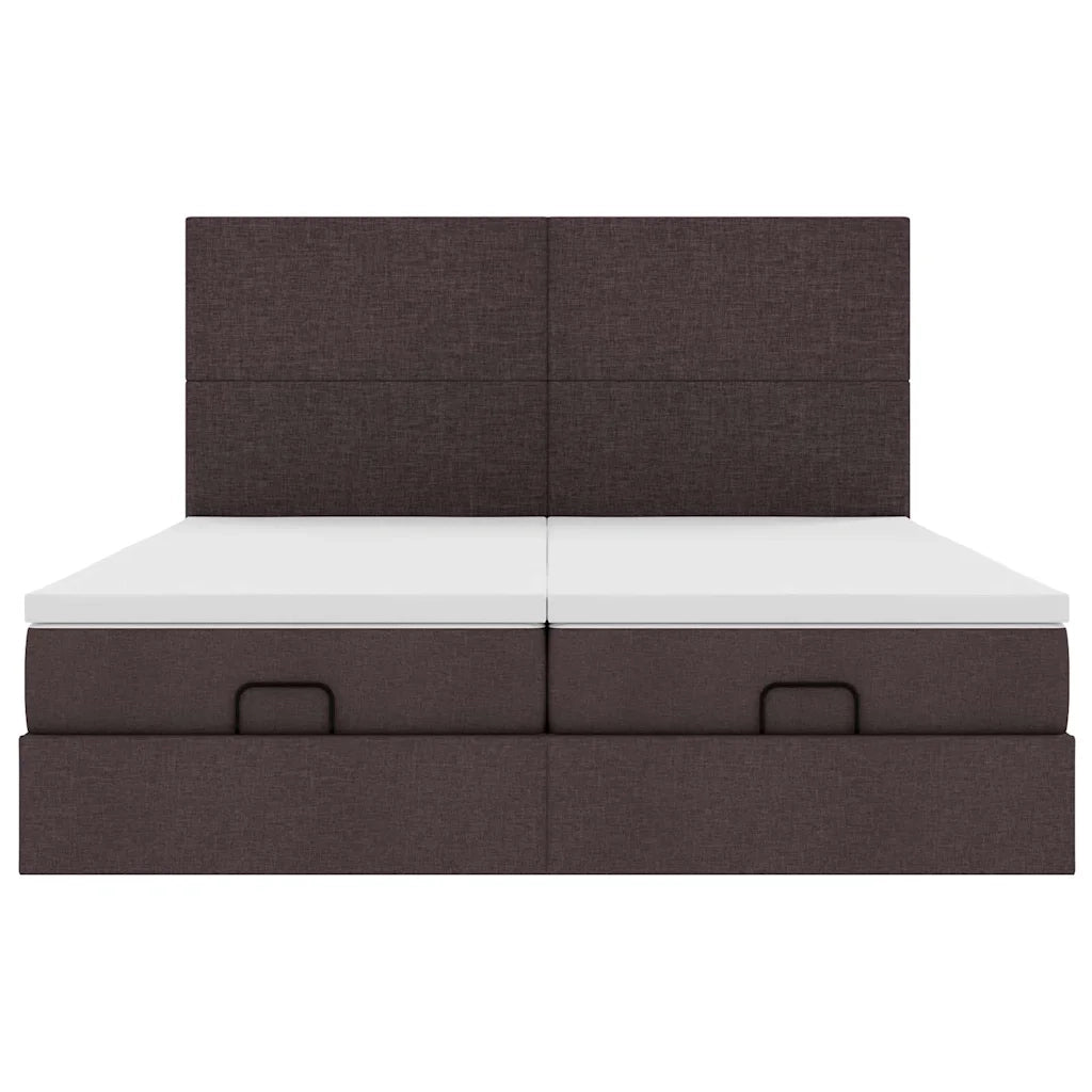Struttura Letto Pouf con Materassi 200x200 cm in Tessuto 3313681