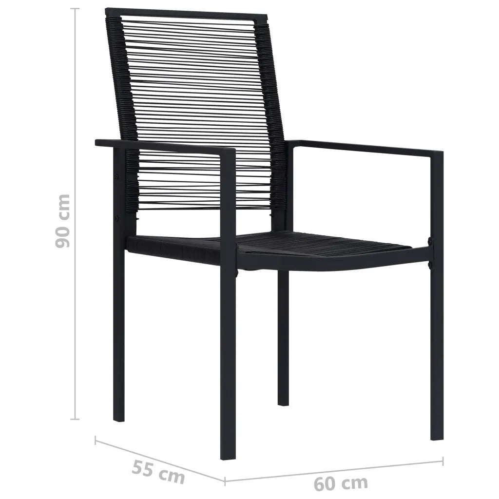 Sedie da Giardino 4 pz | Sedie da Esterno in Rattan Nero