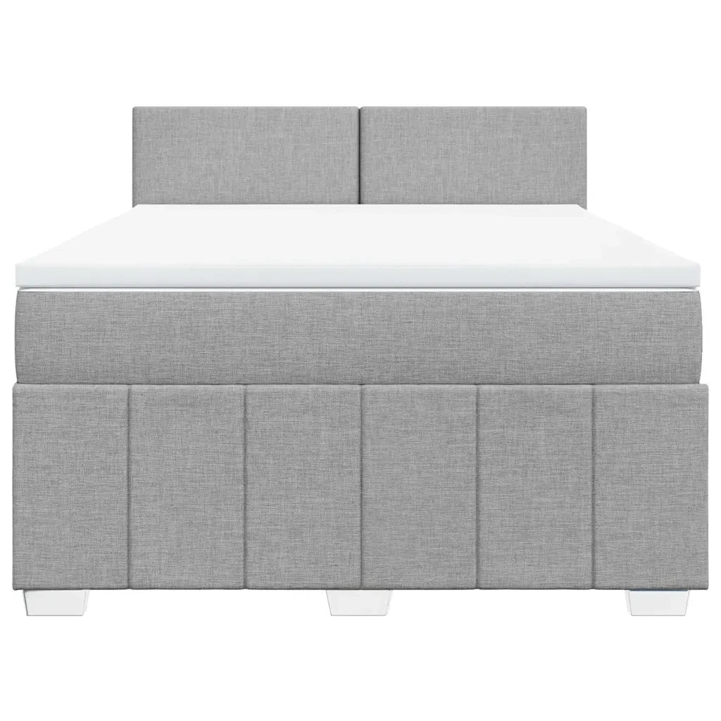 Giroletto a Molle con Materasso Grigio Chiaro 140x200cm Tessuto