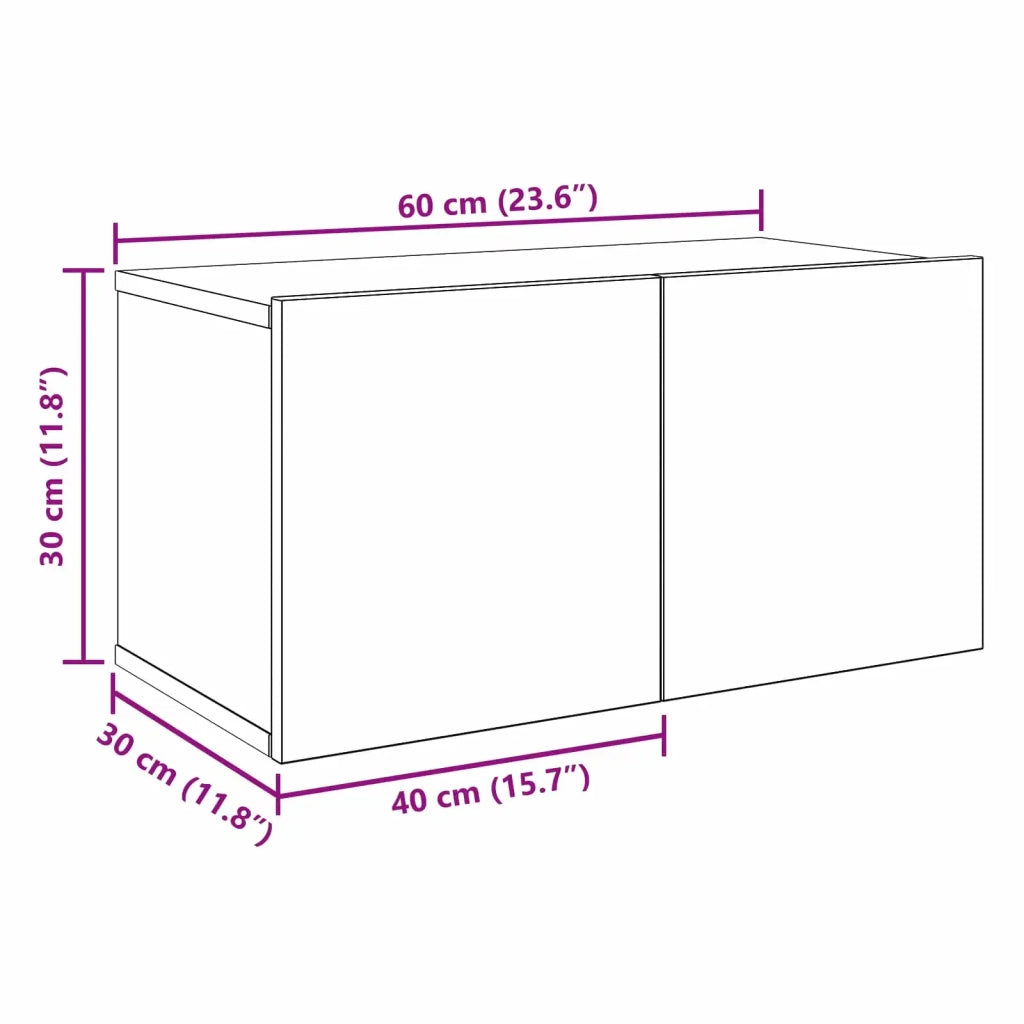 Set mobile TV 10 pz-Credenza per TV 180 x 30 x 30 cm Rovere Nero