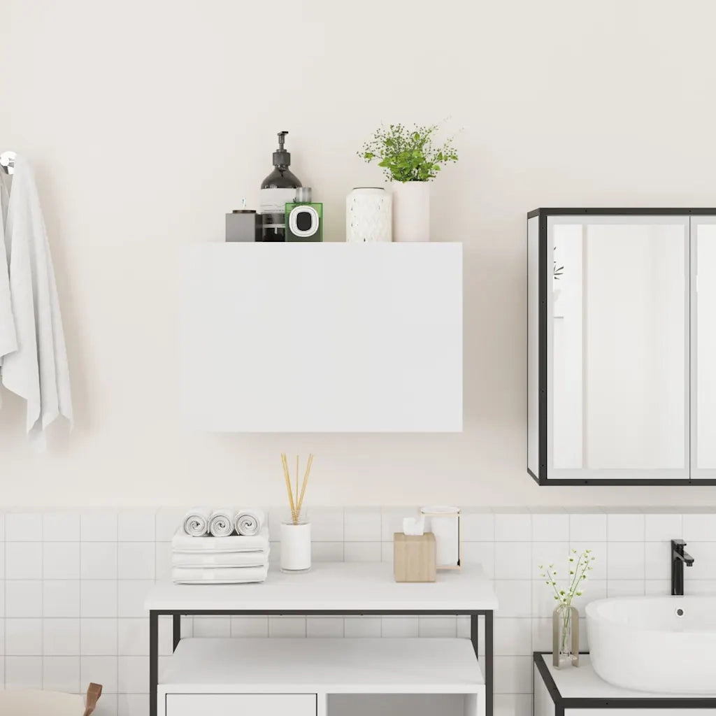 Mobile da Bagno a Parete Bianco 60x25x40cm in Legno Multistrato