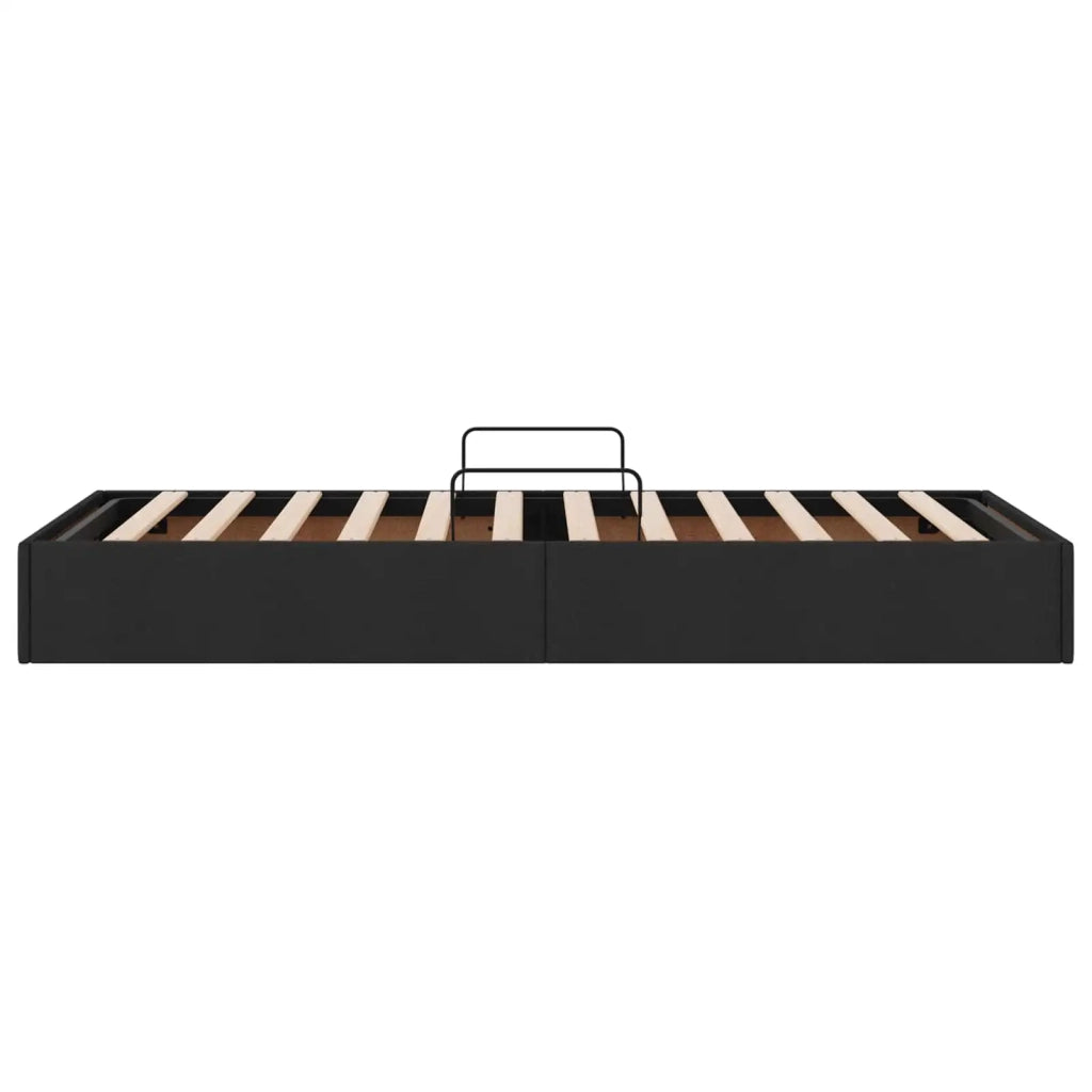 Letto ottomano con archiviazione Nero 90 x 200 cm Tessuto 3442798