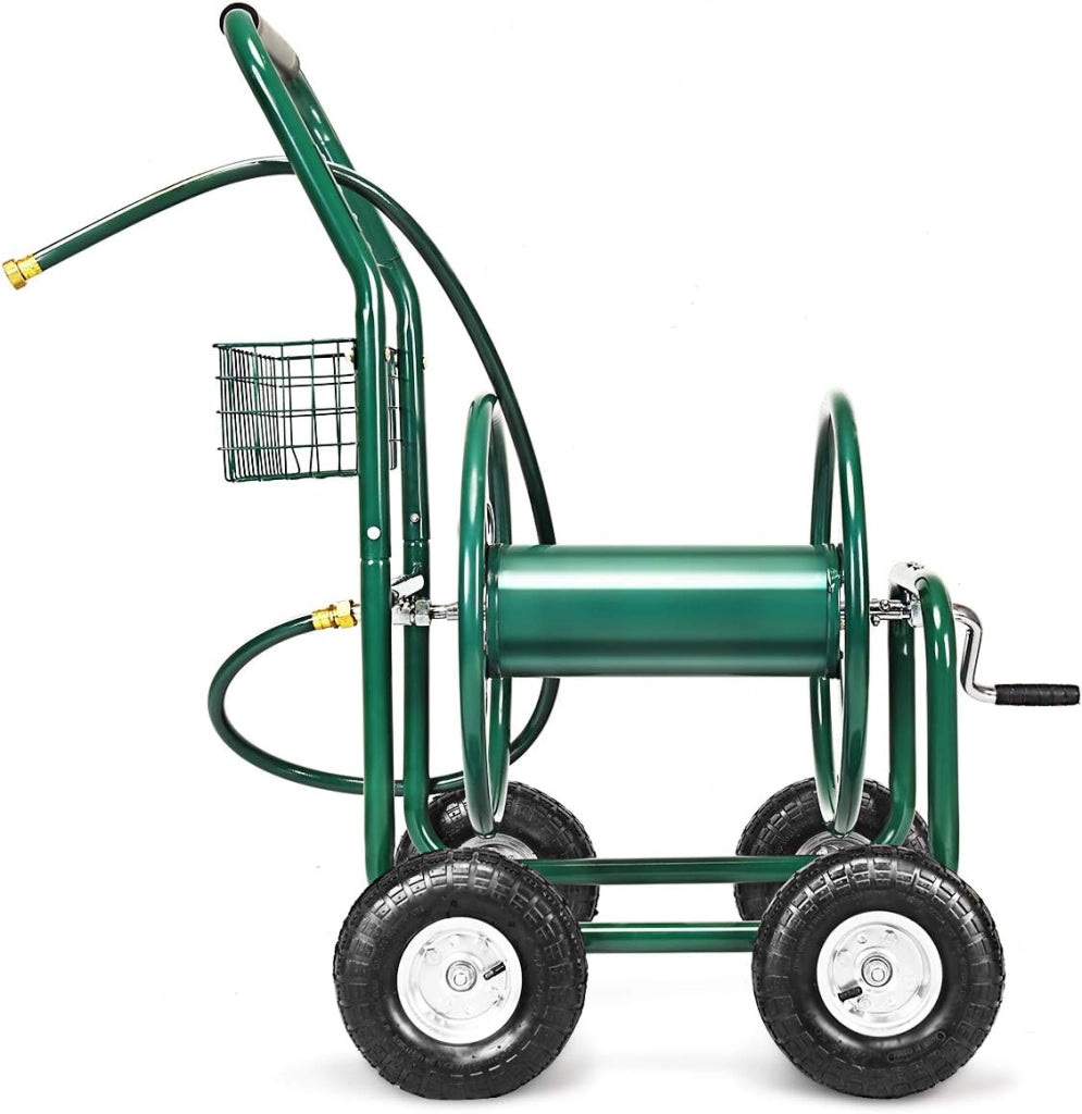 Carrello Avvolgitubo da Giardino Professionale, Carrello per Tubo Irrigazione in Metallo con Ruote Grande, 95 x 62 x 113 cm