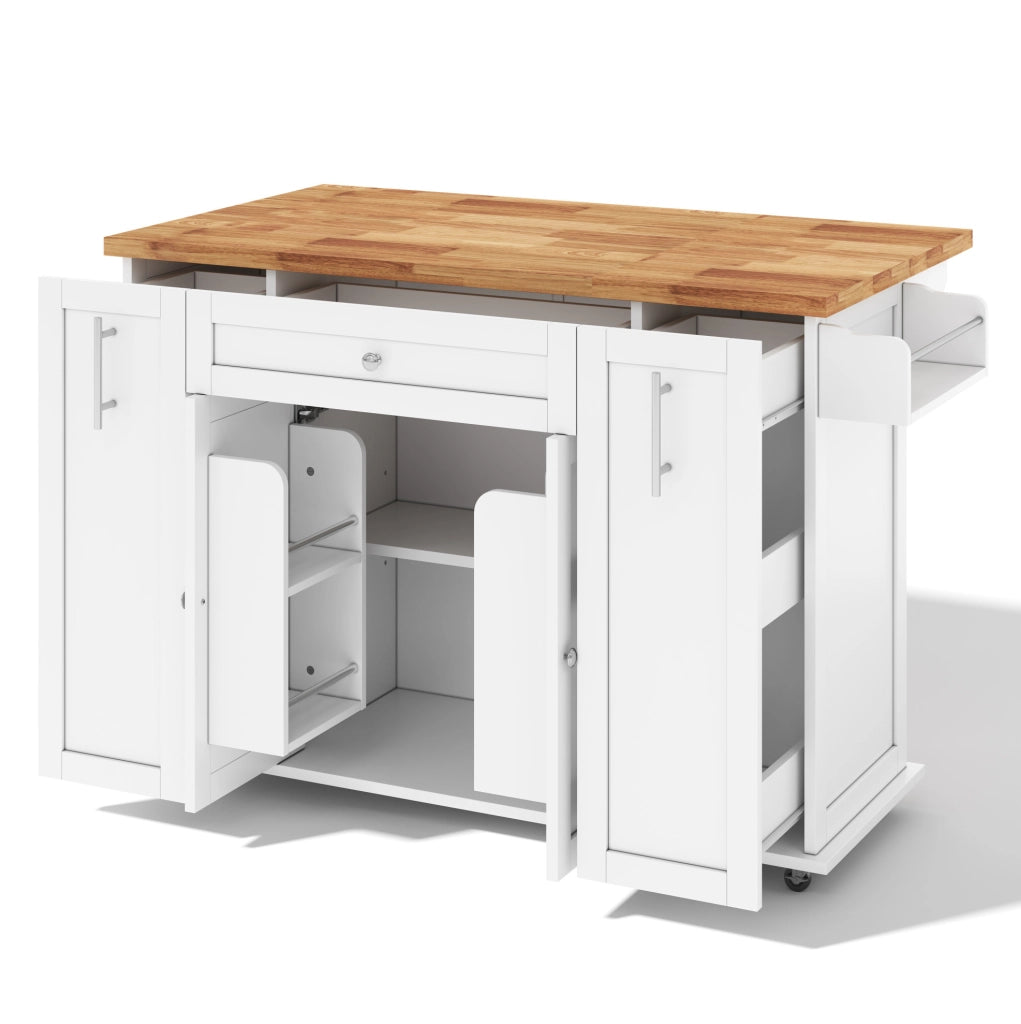 Isola cucina mobile con piano pieghevole 120x45(70)x87 cm