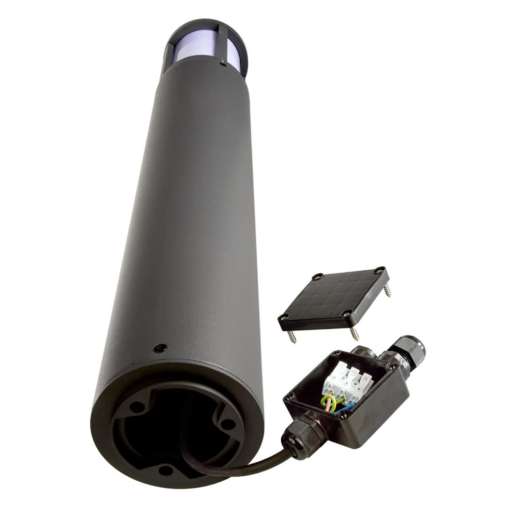 FACADO II ROUND Lampione LED E27 impermeabile IP65 palo luminoso moderno luce esterni giardino viale villa 230V 65cm Grigio scuro diffusore opaco