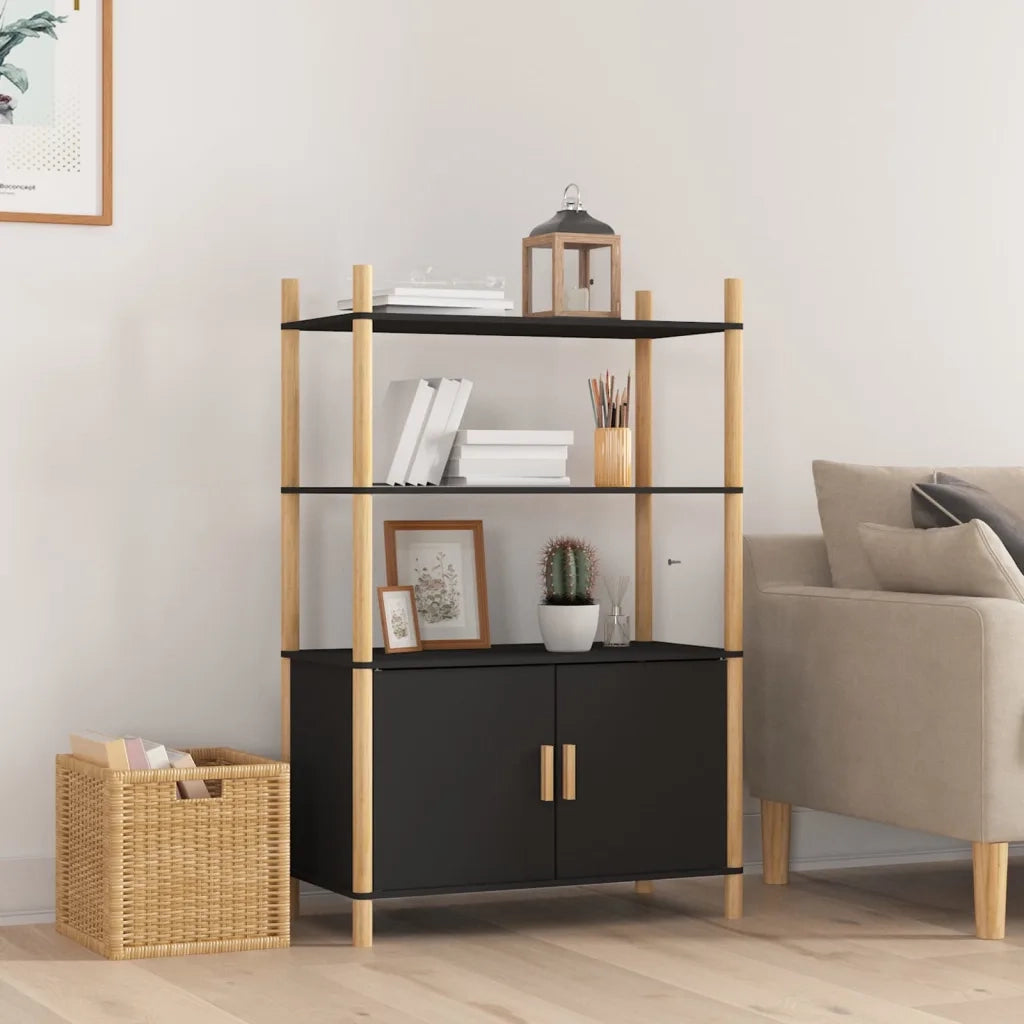 Credenza Nera 80x40x121 cm in Legno Multistrato 345700