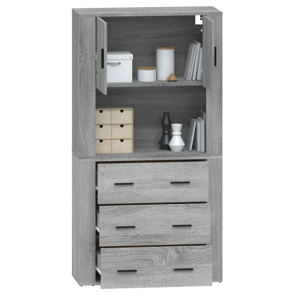 vidaXL Credenza Grigio Sonoma in Legno Multistrato