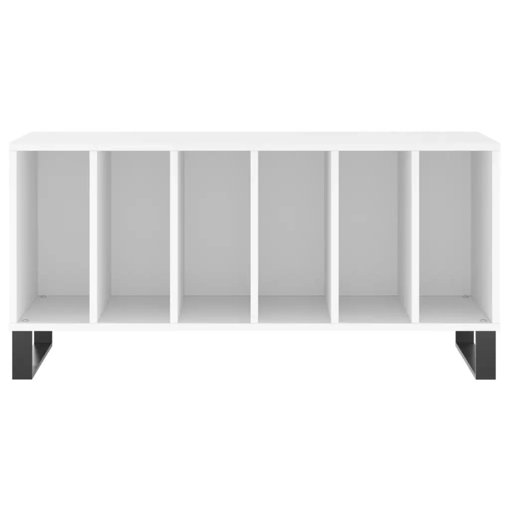 Mobile Porta Dischi Bianco 100x38x48 cm in Legno Multistrato