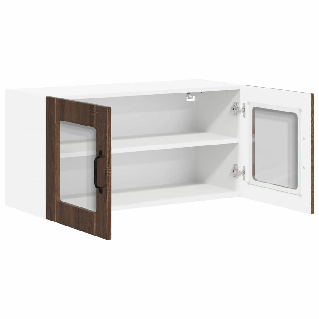 Mobile in vetro da parete LUCCA Rovere Marrone 80 x 31 x 40 cm