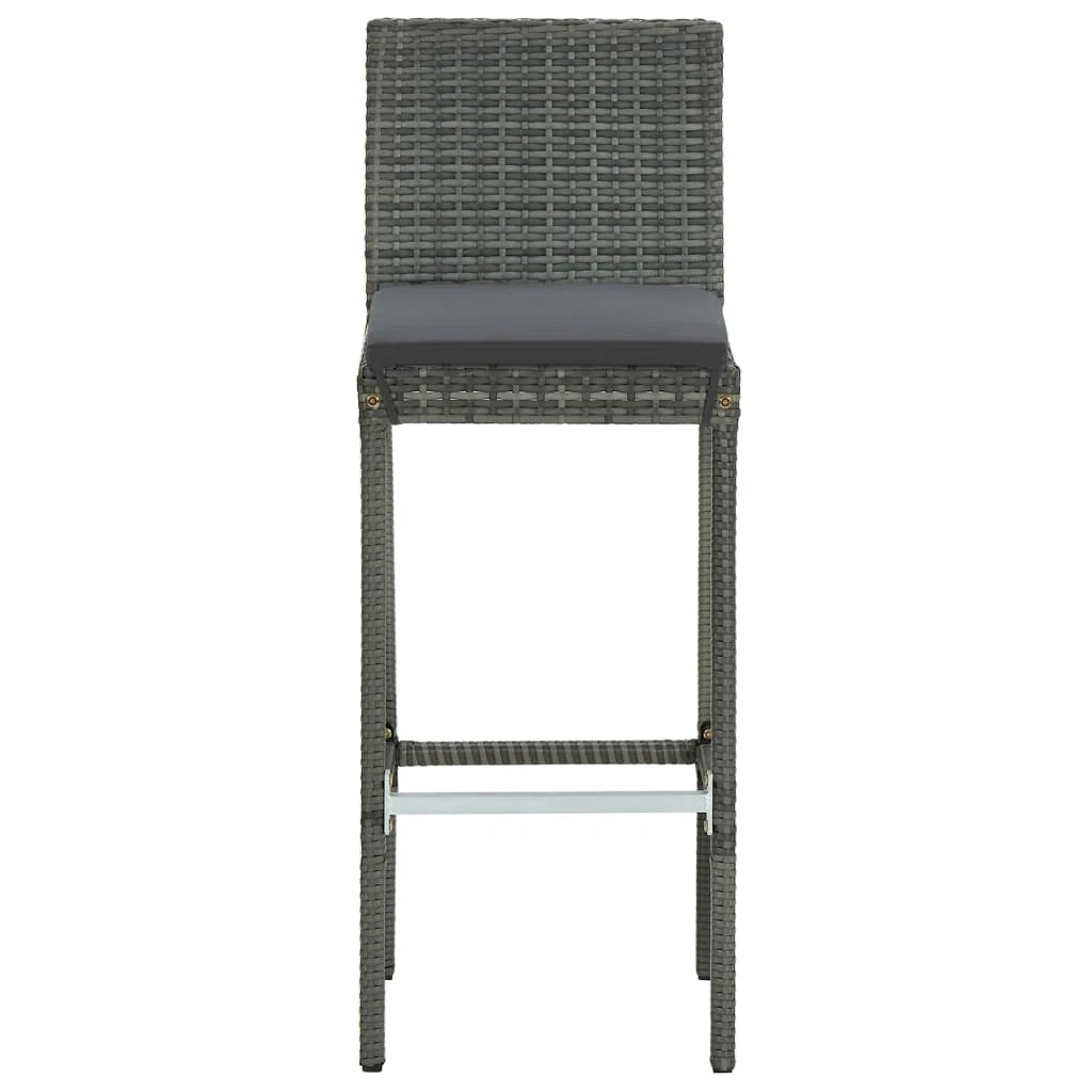 Set da bar da giardino a 5 pz con cuscini in polyrattan grigio 02_0013398