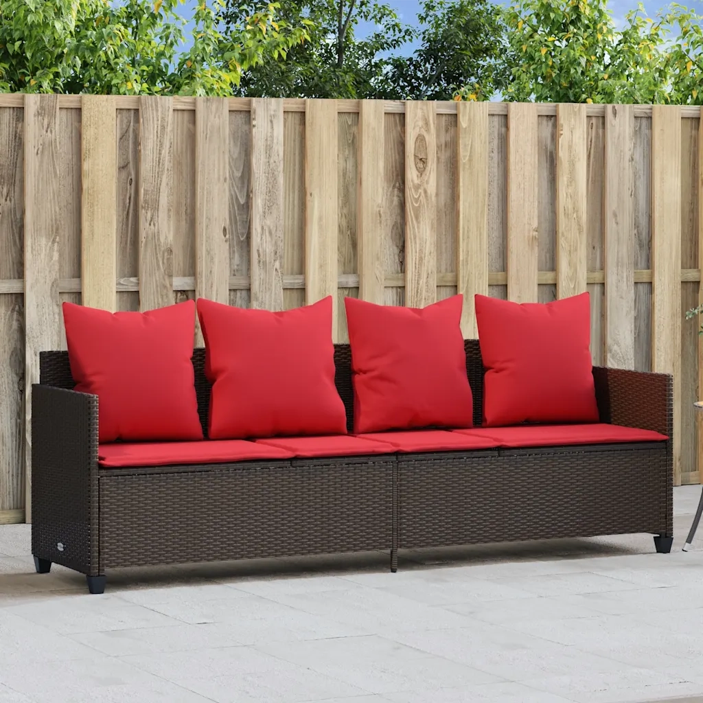 Lettino Prendisole | Sdraio da giardino | Lettino da sole con Cuscini Marrone?in Polyrattan