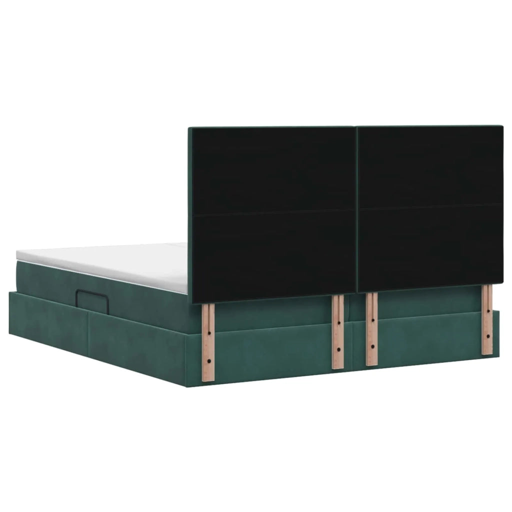 Letto con contenitore LED e materasso Verde Scuro 200 x 200 cm 3460287
