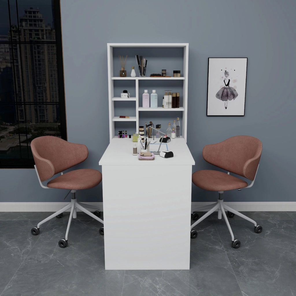 Tavolo da trucco in legno "Sedir" - 90 x 59 x 74 cm - Bianco