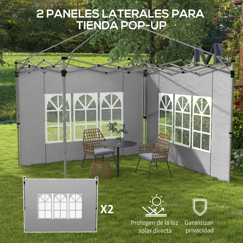 Tende laterali per gazebo 3x3m 3x4m ¨C zephmum ¨C grigio