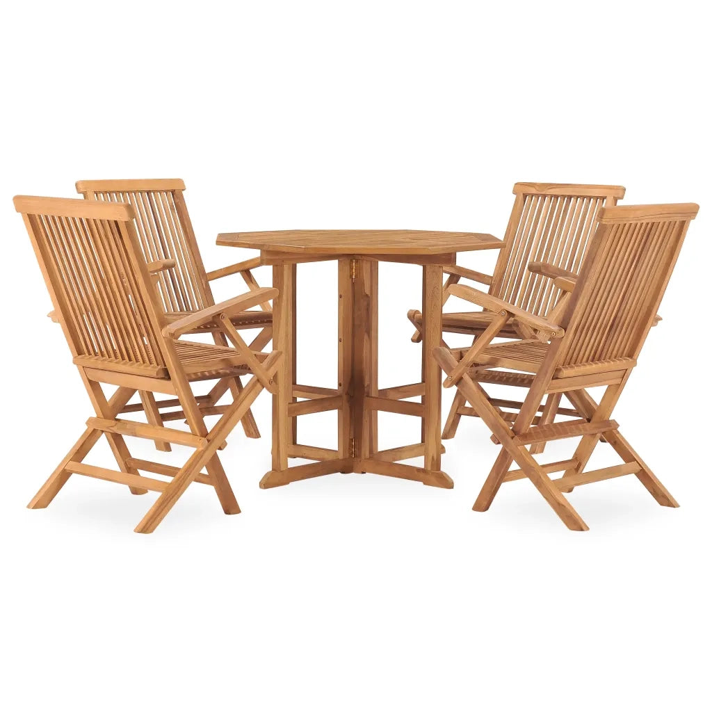 Set da Pranzo da Giardino 5 pz Pieghevole in Massello di Teak 3059980