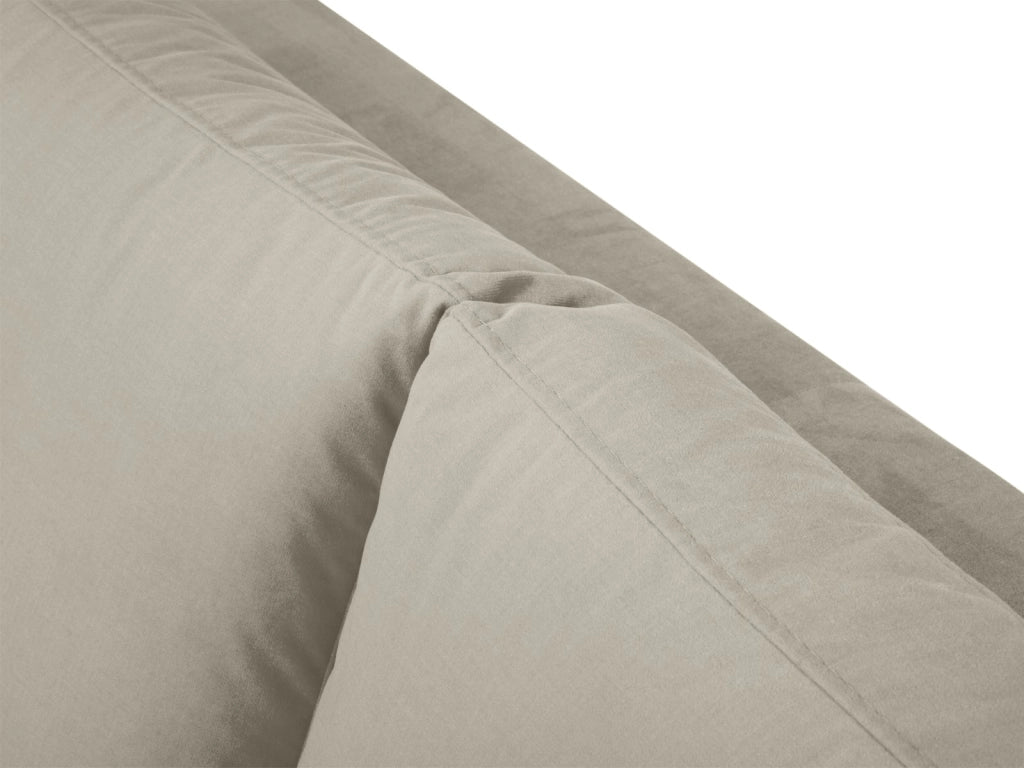 Cosmopolitan Design - Divano angolare destro "Hastings" 5 posti in velluto beige 
