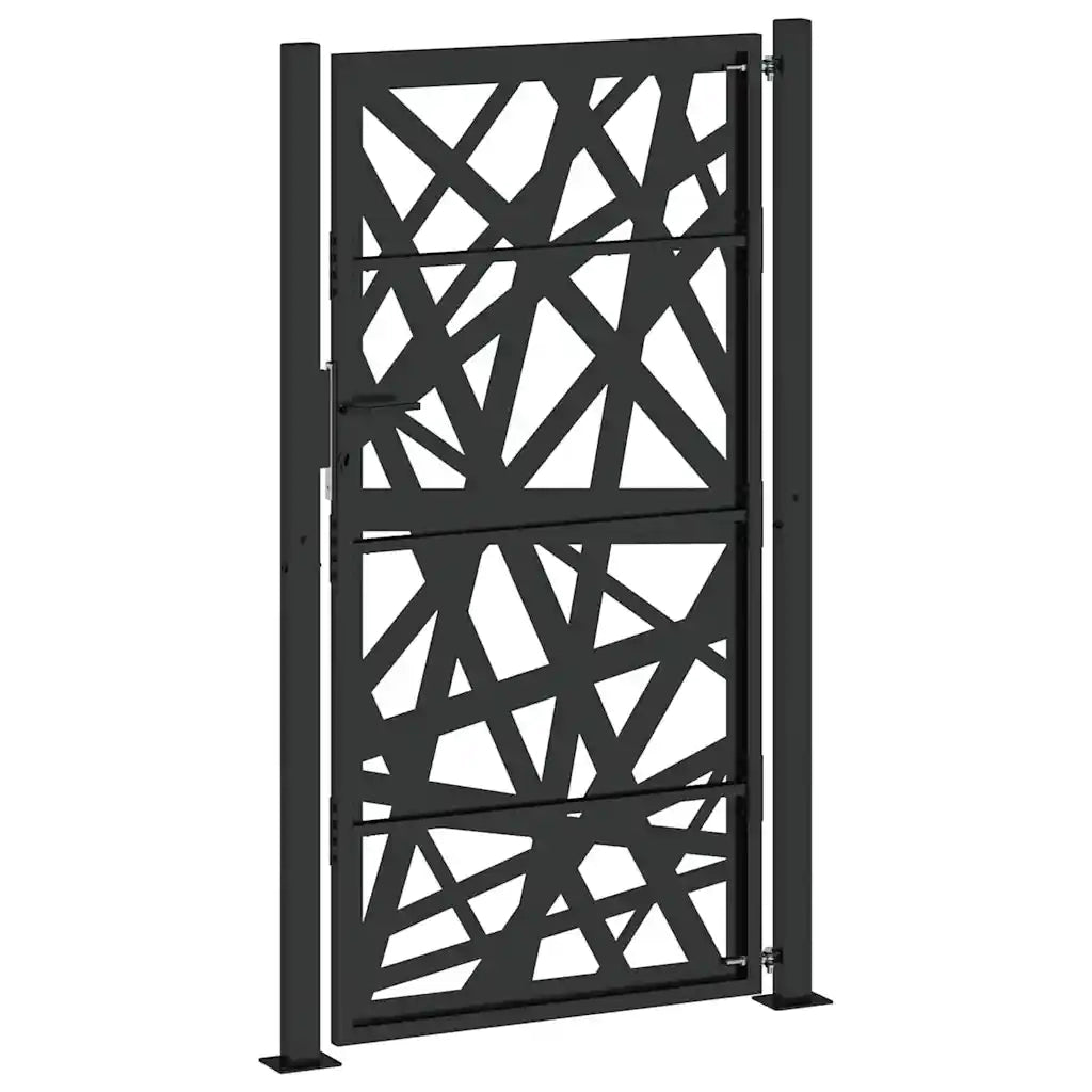 Cancello da giardino nero 100x175 cm in acciaio design leggero 4100952