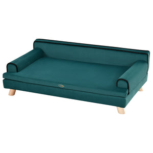 Cuccia Divano per Cani Grandi Sfoderabile e Lavabile 100x62x32 cm Verde