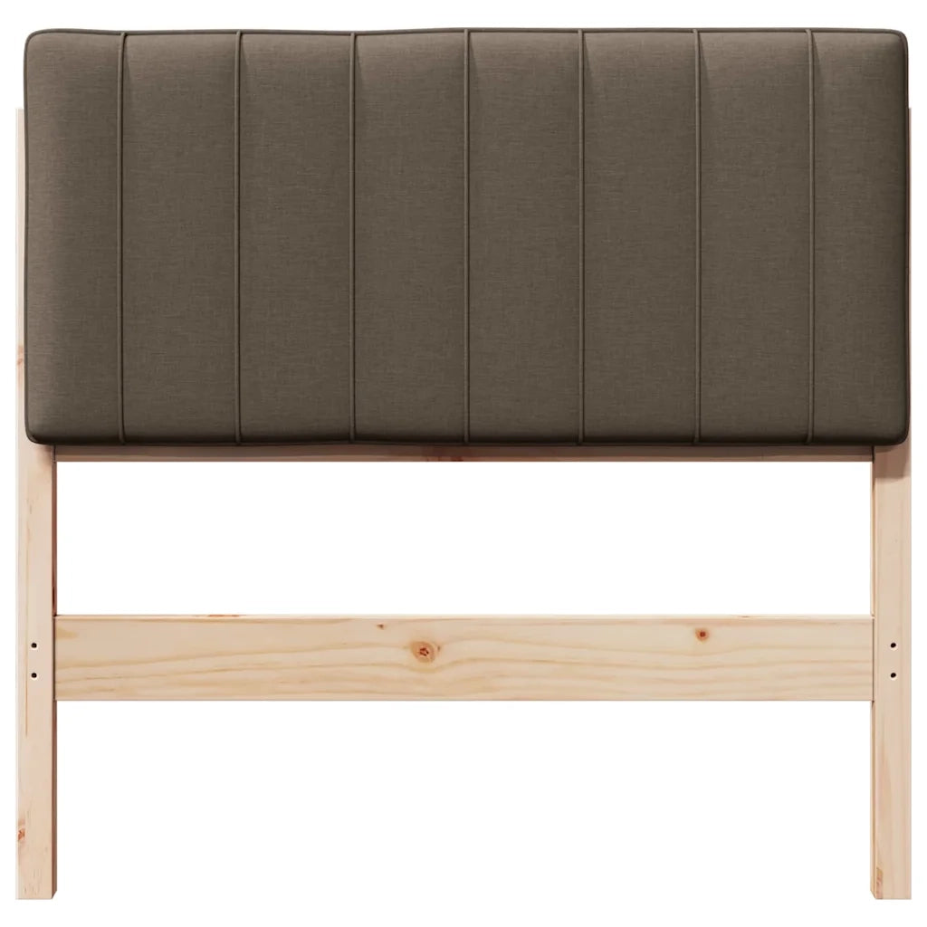 Testiera imbottita Marrone e taupe 90 cm Pino massello
