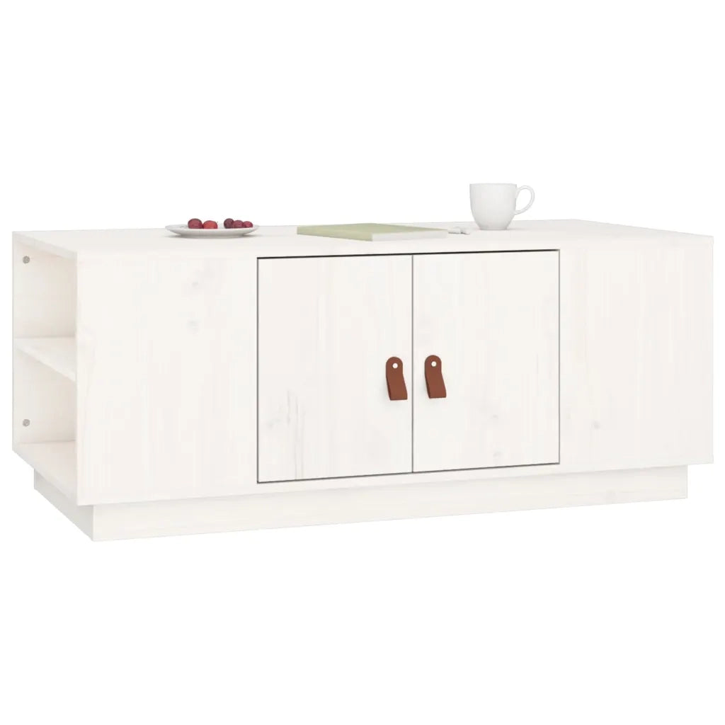 Tavolino da Salotto-Tavolino da soggiorno-Tavolo Bianco 100x50x41 cm Legno Massello di Pino 575273