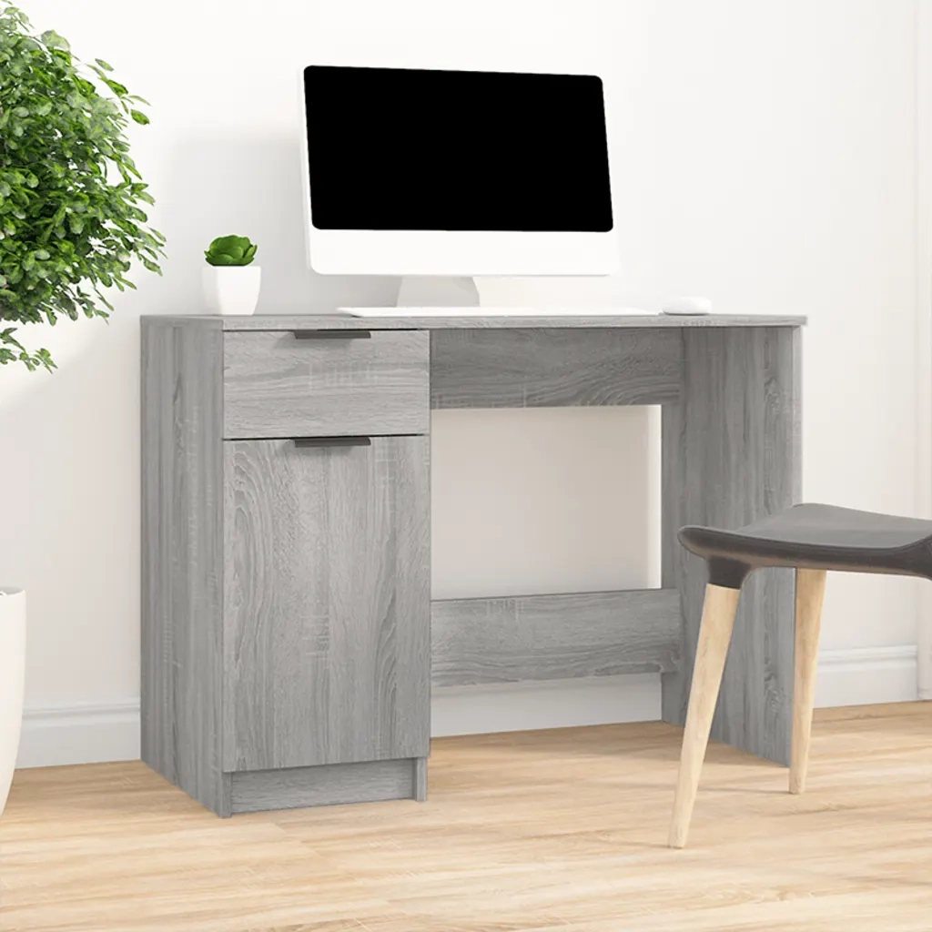 Scrivania | Tavolo da Ufficio Grigio Sonoma 100x50x75 cm in Legno Multistrato