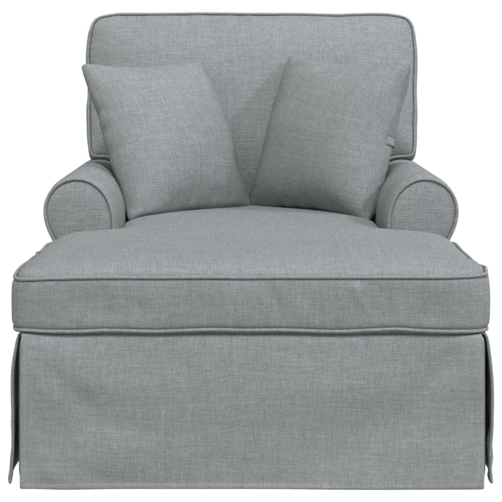Chaise Longe con Gonna con cuscino 3 pz Grigio chiaro Tessuto CFW3212539