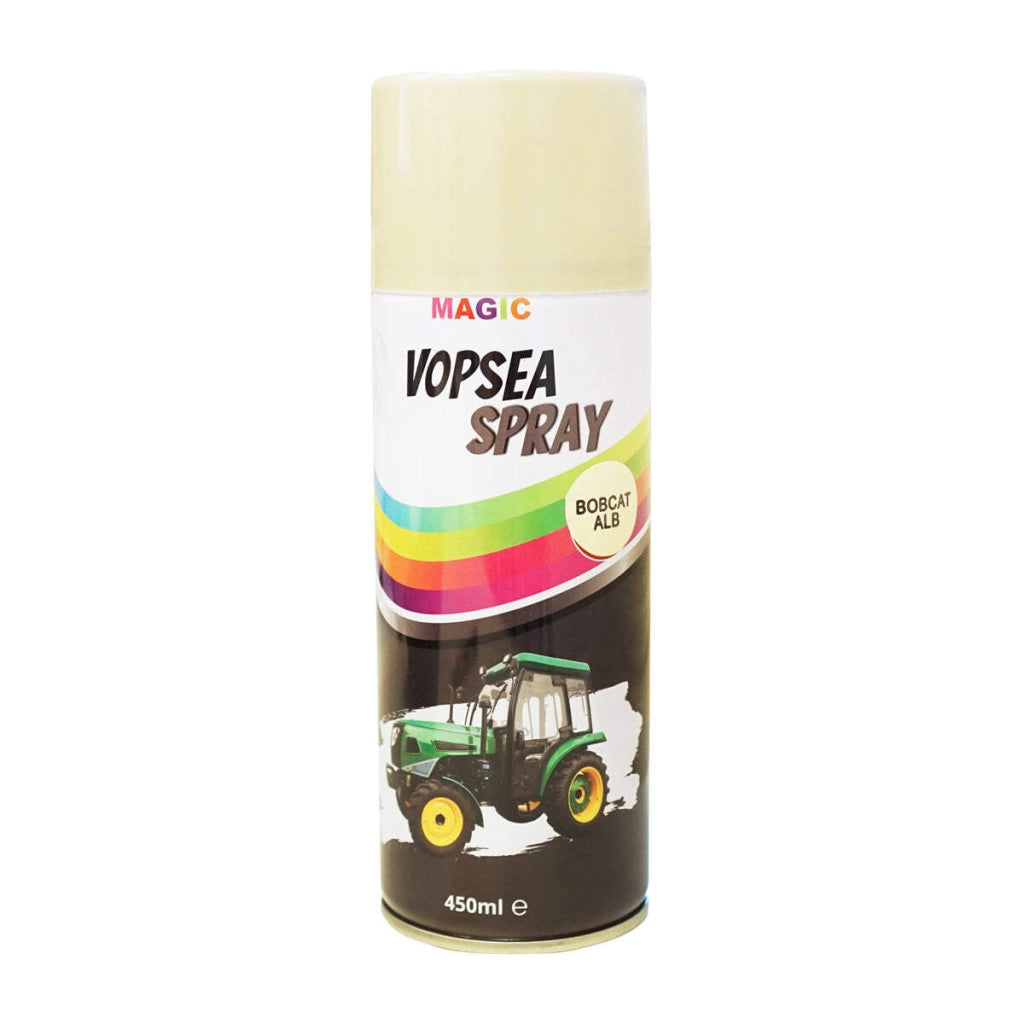 Spray vernice auto bianco tipo Bobcat, professionale con asciugatura rapida 450ml MAGIC