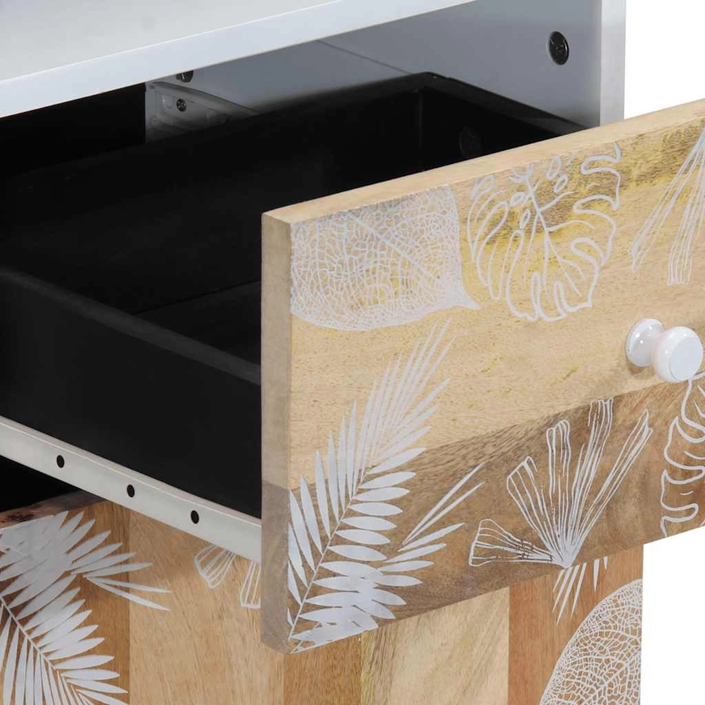 Mobiletto da bagno moderno con spazio di archiviazione 38 x 33,5 x 160 cm in legno massello di mango 02_0057851