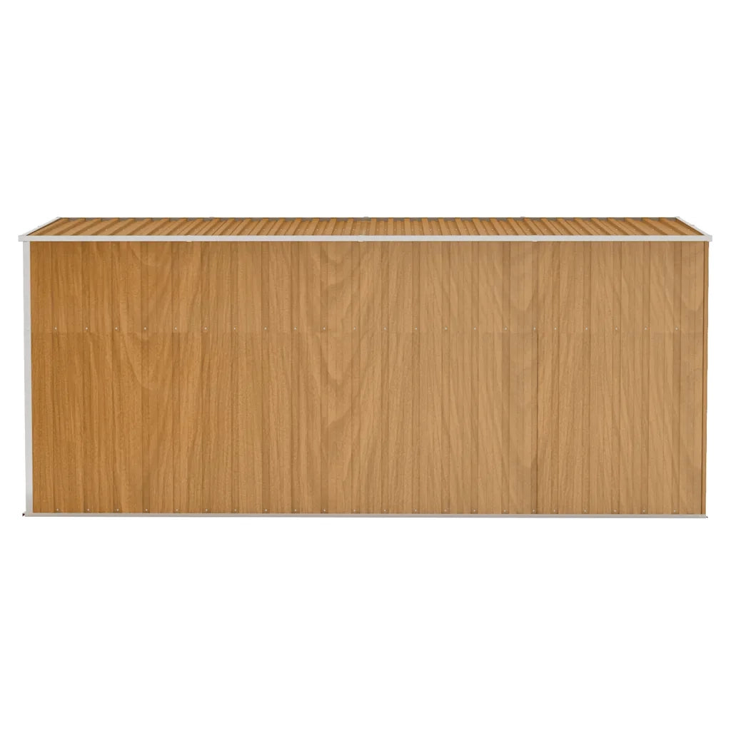Casetta da giardino a muro marrone 118x382x178 cm in acciaio zincato 316232